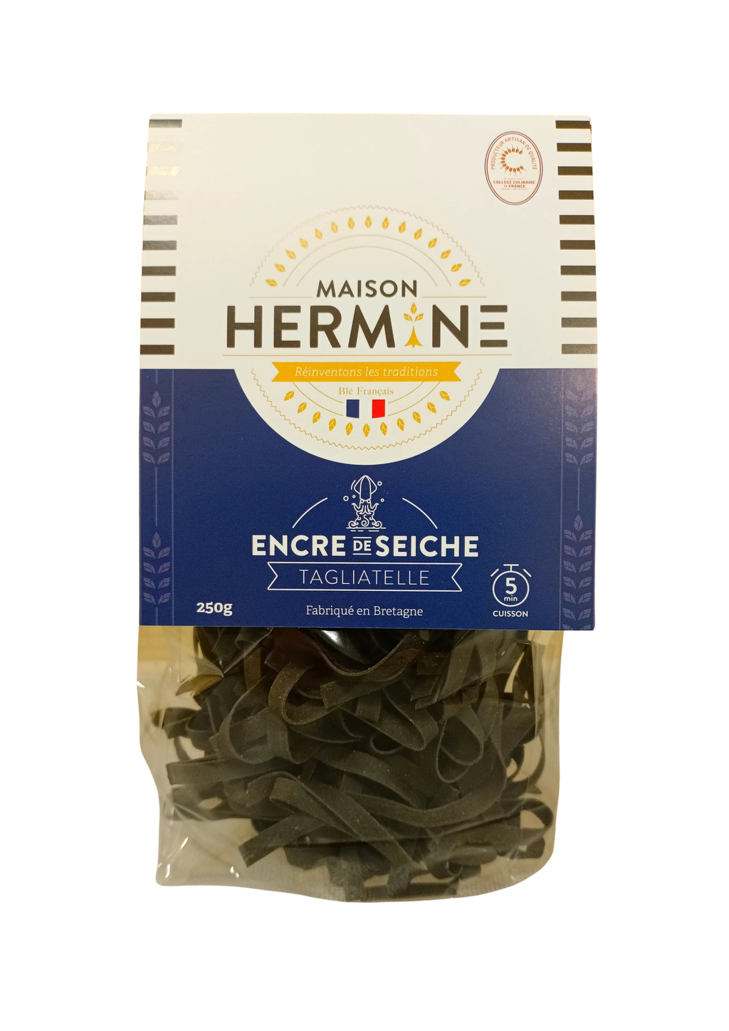 Tagliatelle Encre de Seiche 250 g - Maison Hermine