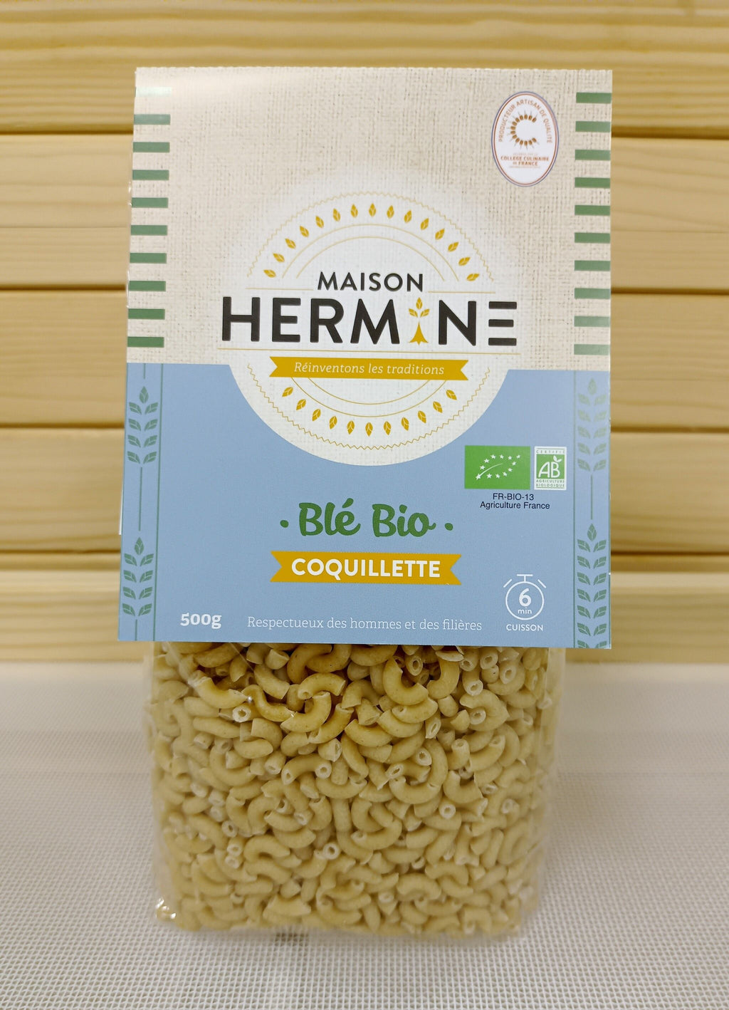 Pasta de concha de trigo orgánico Select 500 g - Maison Hermine