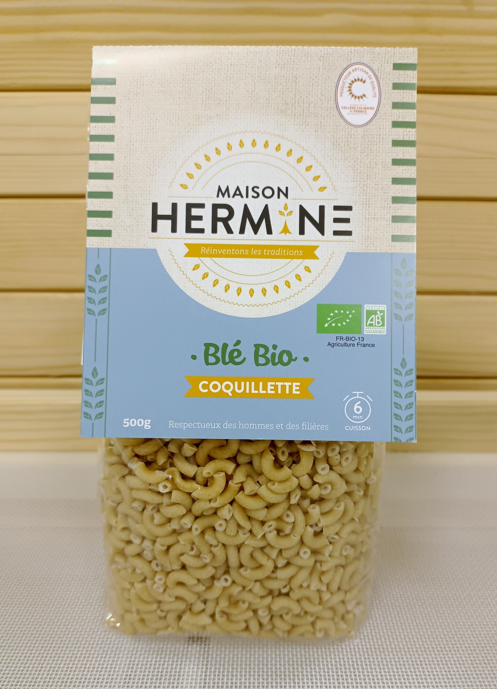 Coquillette Blé Sélectionné BIO 500 g -  - Maison Hermine