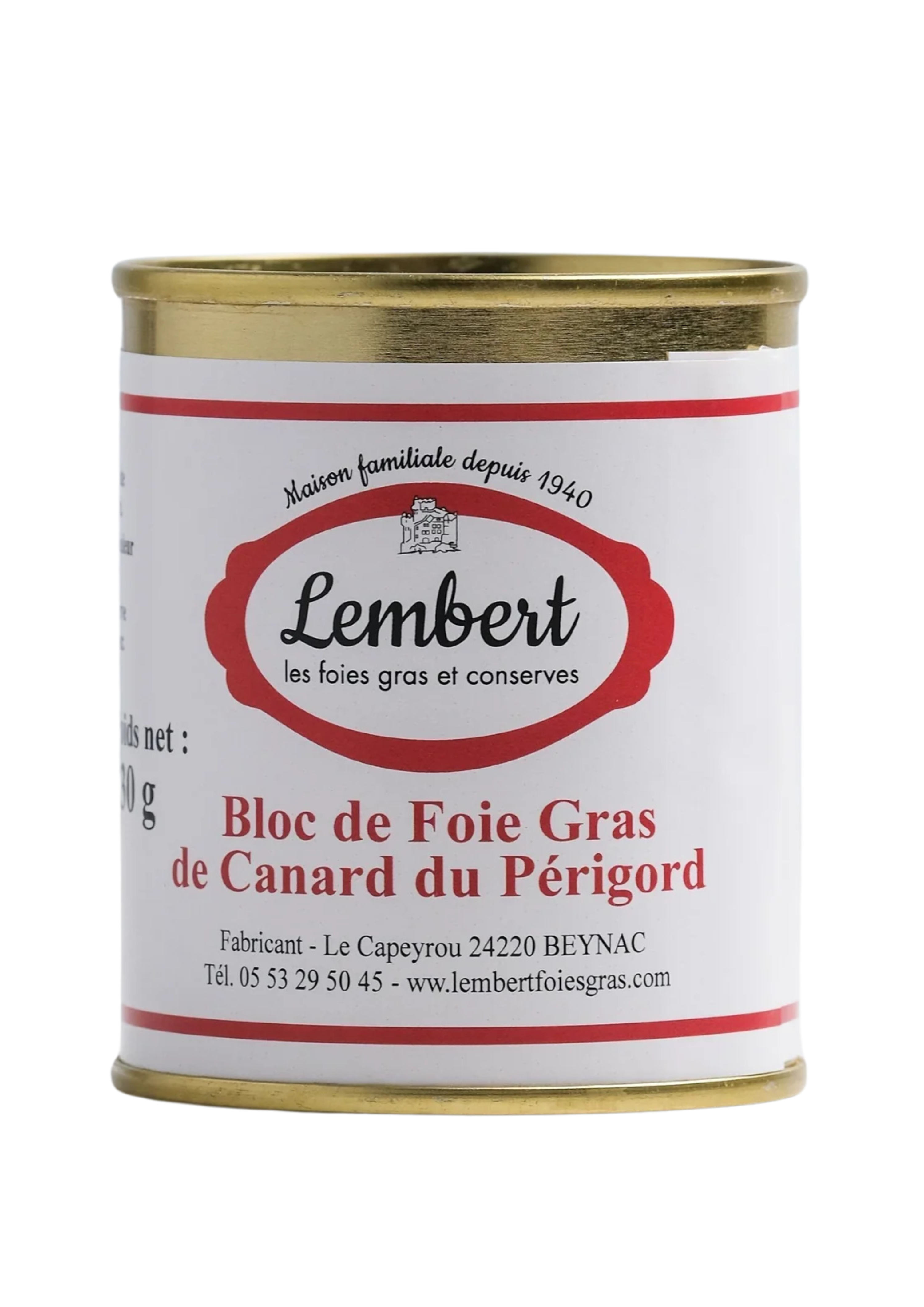 Bloque de foie gras de pato 125 g - Maison Lembert 