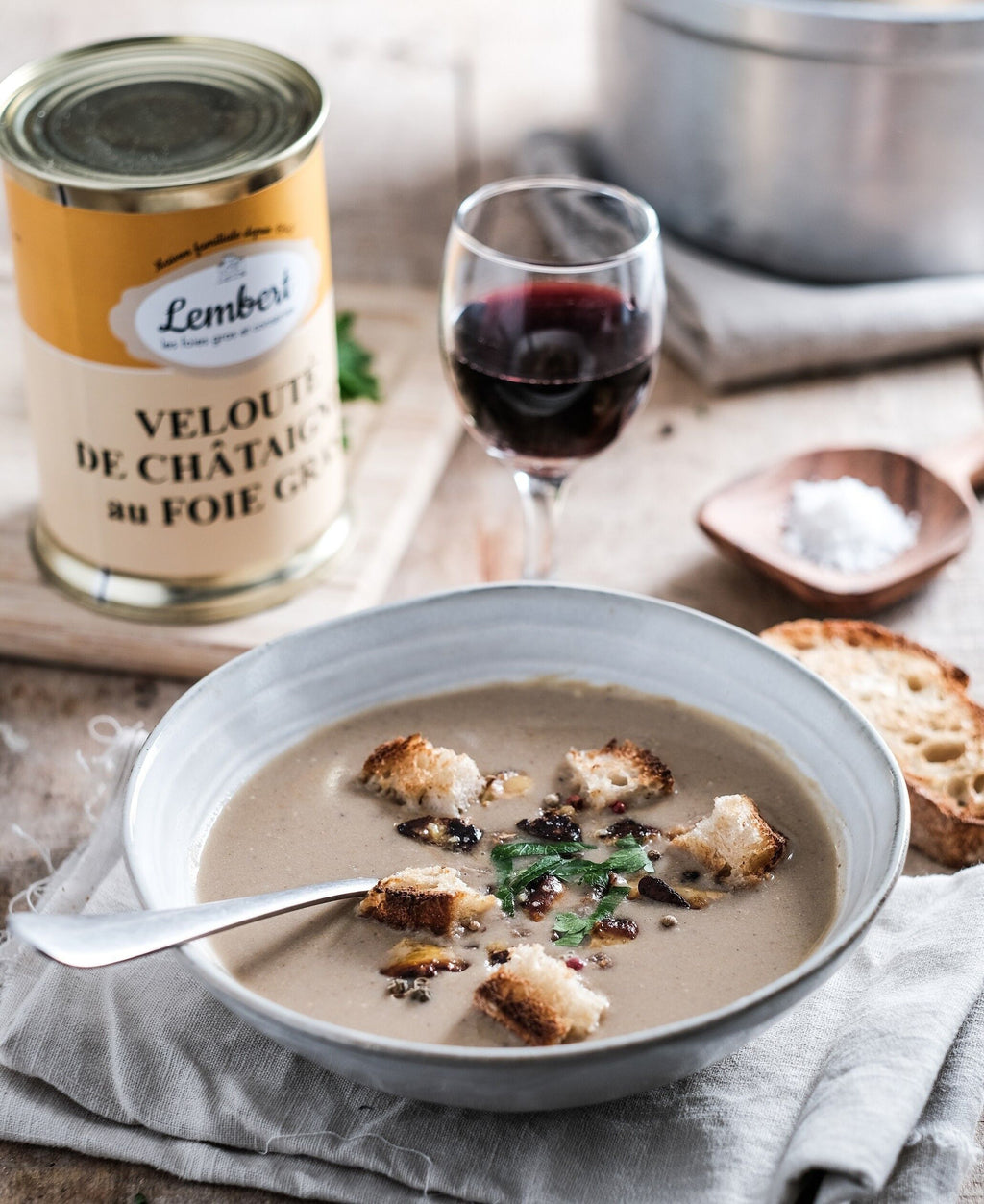 Velouté de châtaignes au foie gras - Maison Lembert
