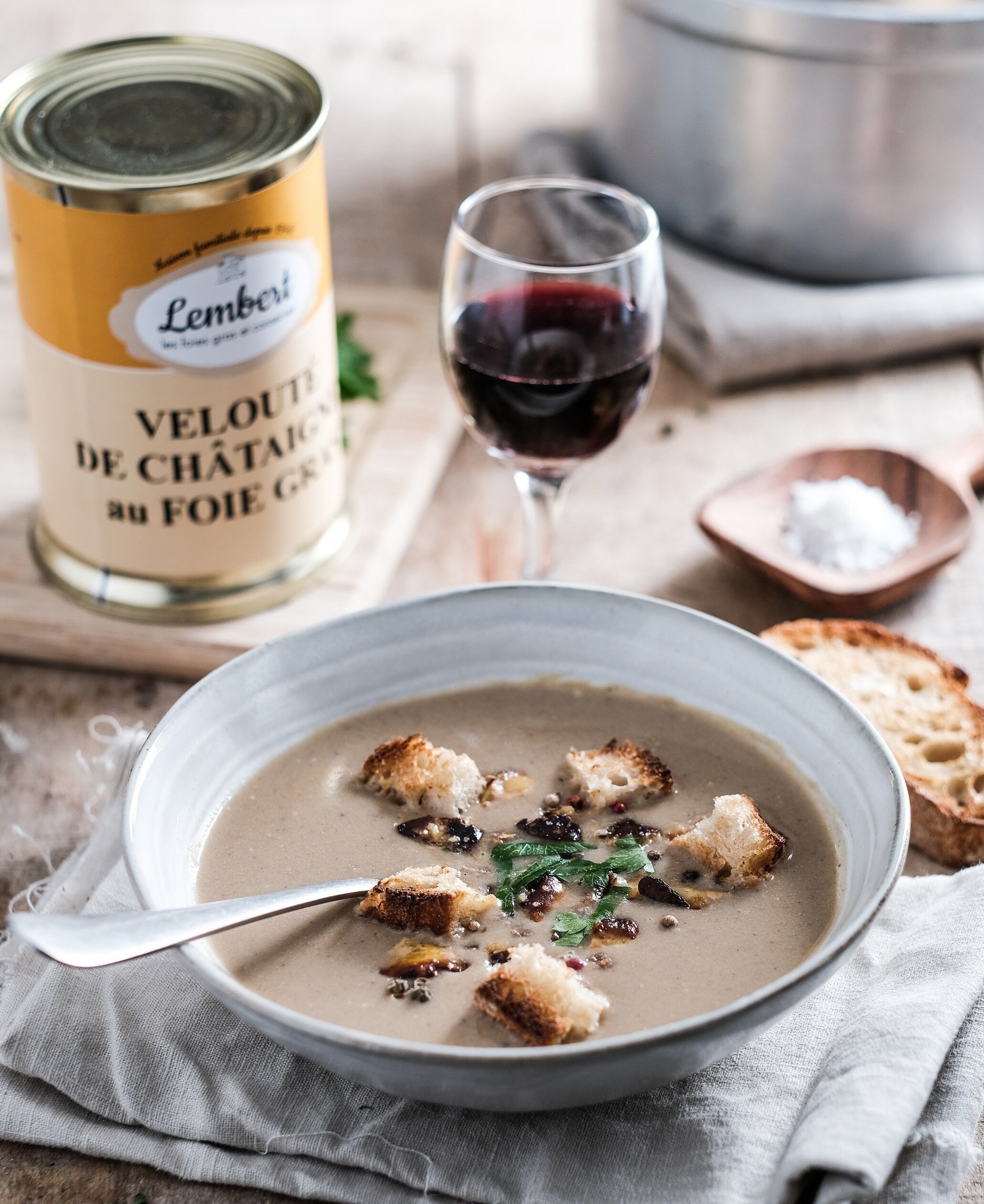 Velouté de châtaignes au foie gras - Maison Lembert