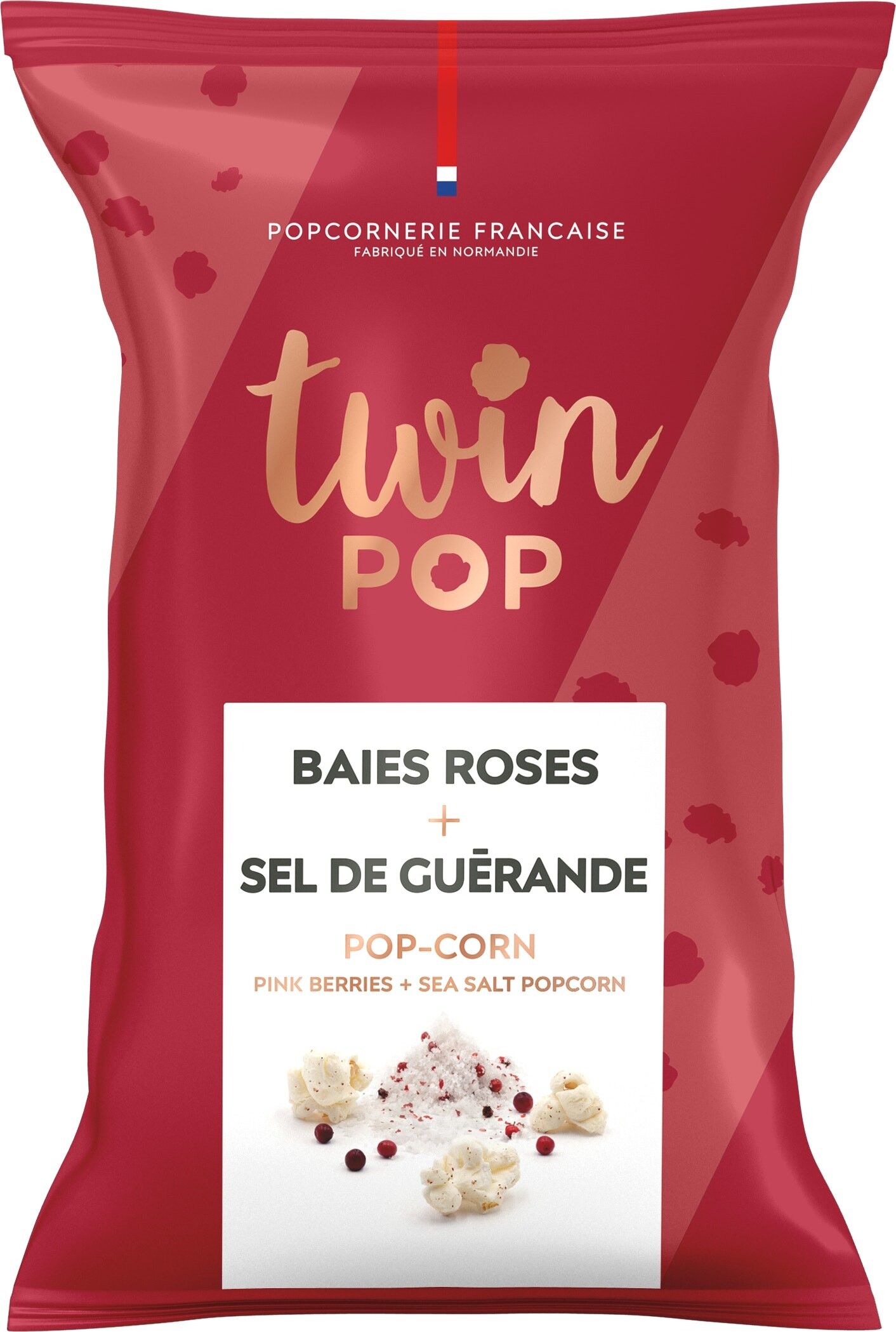 Palomitas de maíz - Tamaño grande - Pimienta rosa y sal de Guérande 100 g - Twin Pop