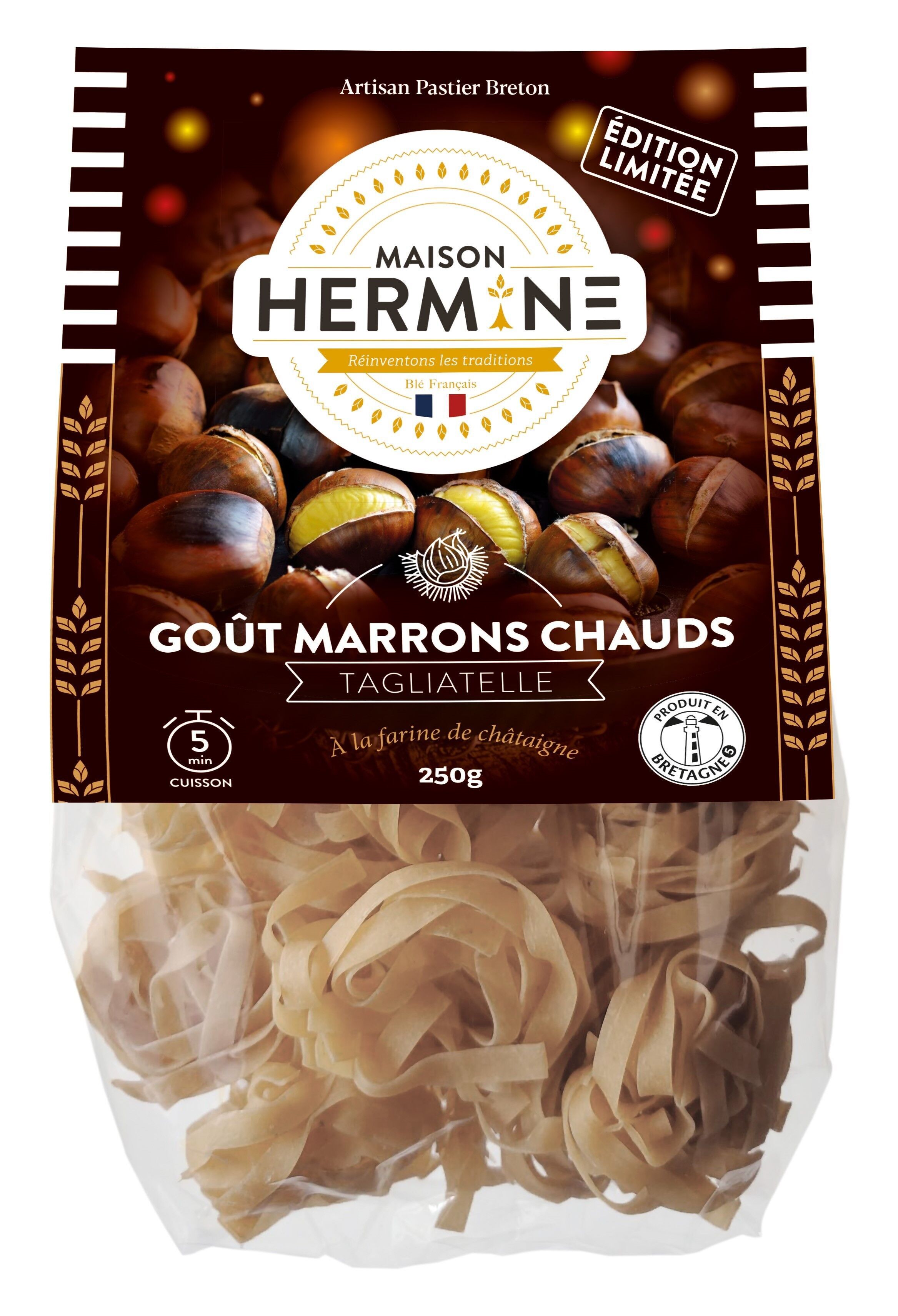 Tagliatelles goût marrons Chaud à la Châtaigne - Maison Hermine