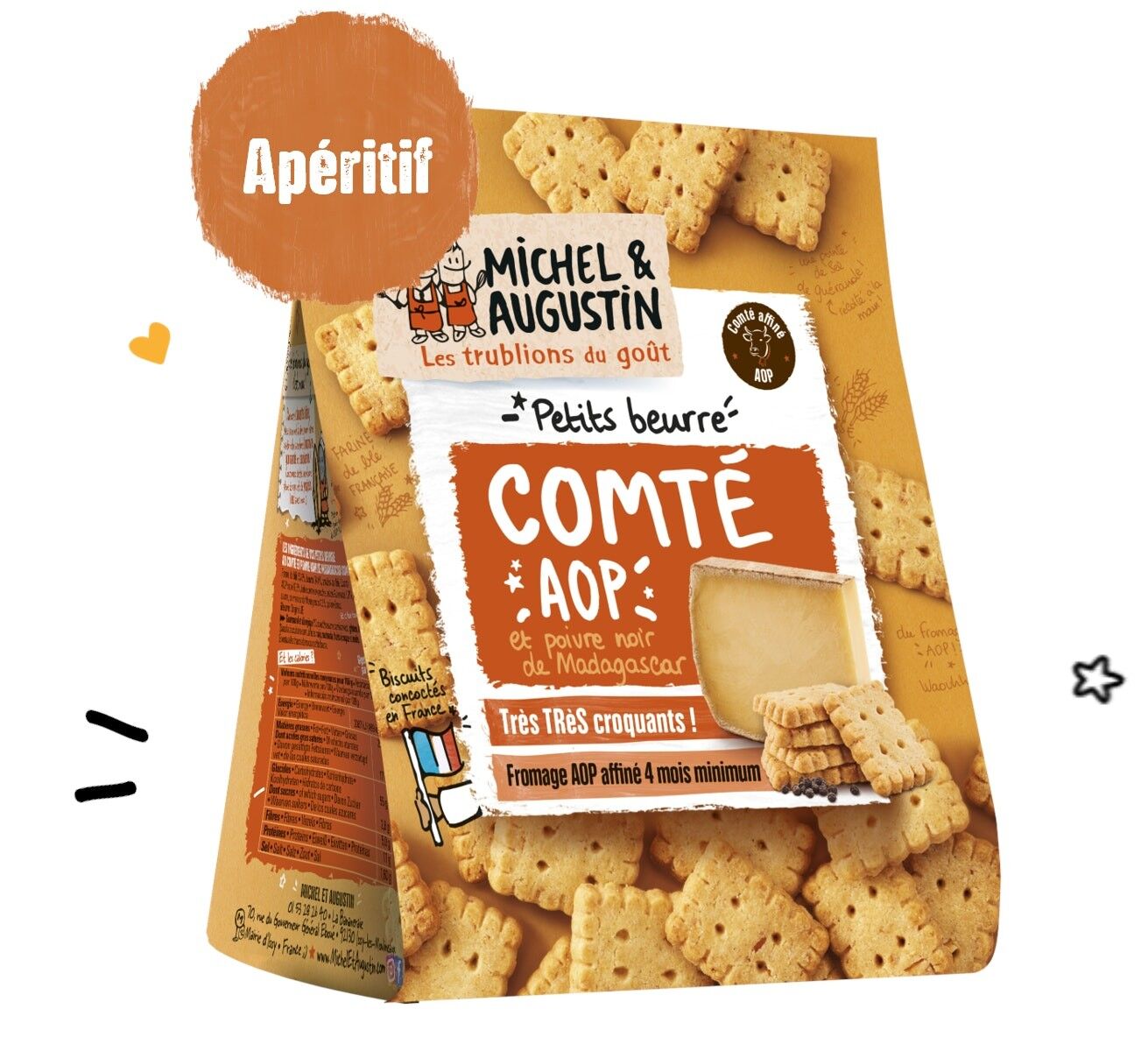 Petits beurre apéritifs Comté AOP 100g - Michel et Augustin