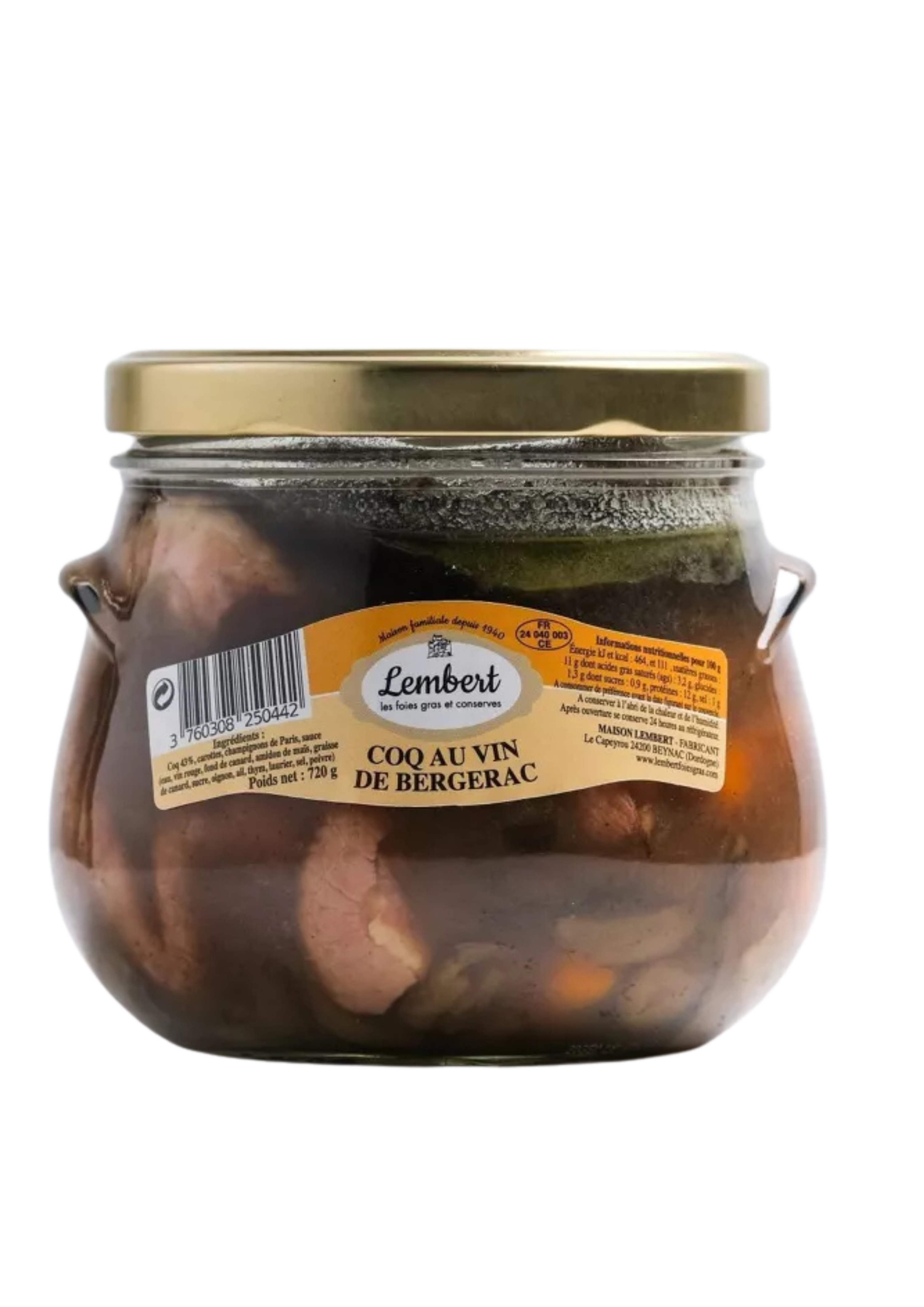 Coq au vin de Bergerac - Maison Lembert 