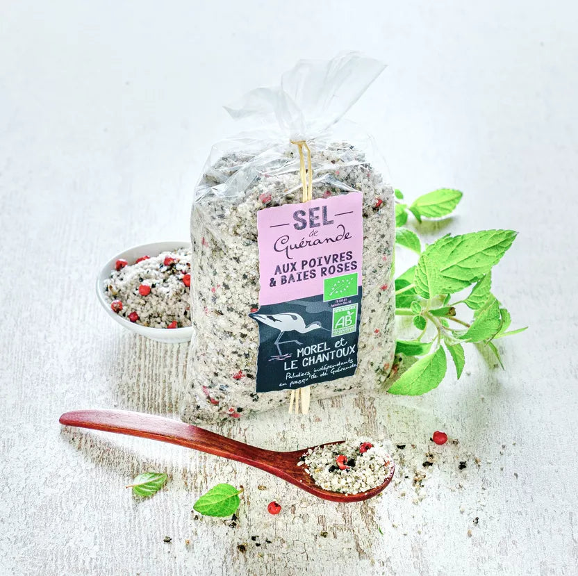 Sal de Guérande IGP con pimienta y pimienta rosa - L'Atelier du Sel - Morel y Le Chantoux