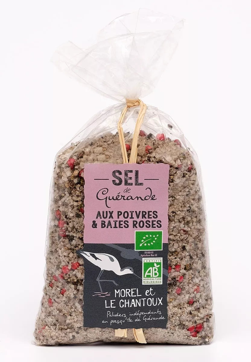 Sal de Guérande IGP con pimienta y pimienta rosa - L'Atelier du Sel - Morel y Le Chantoux