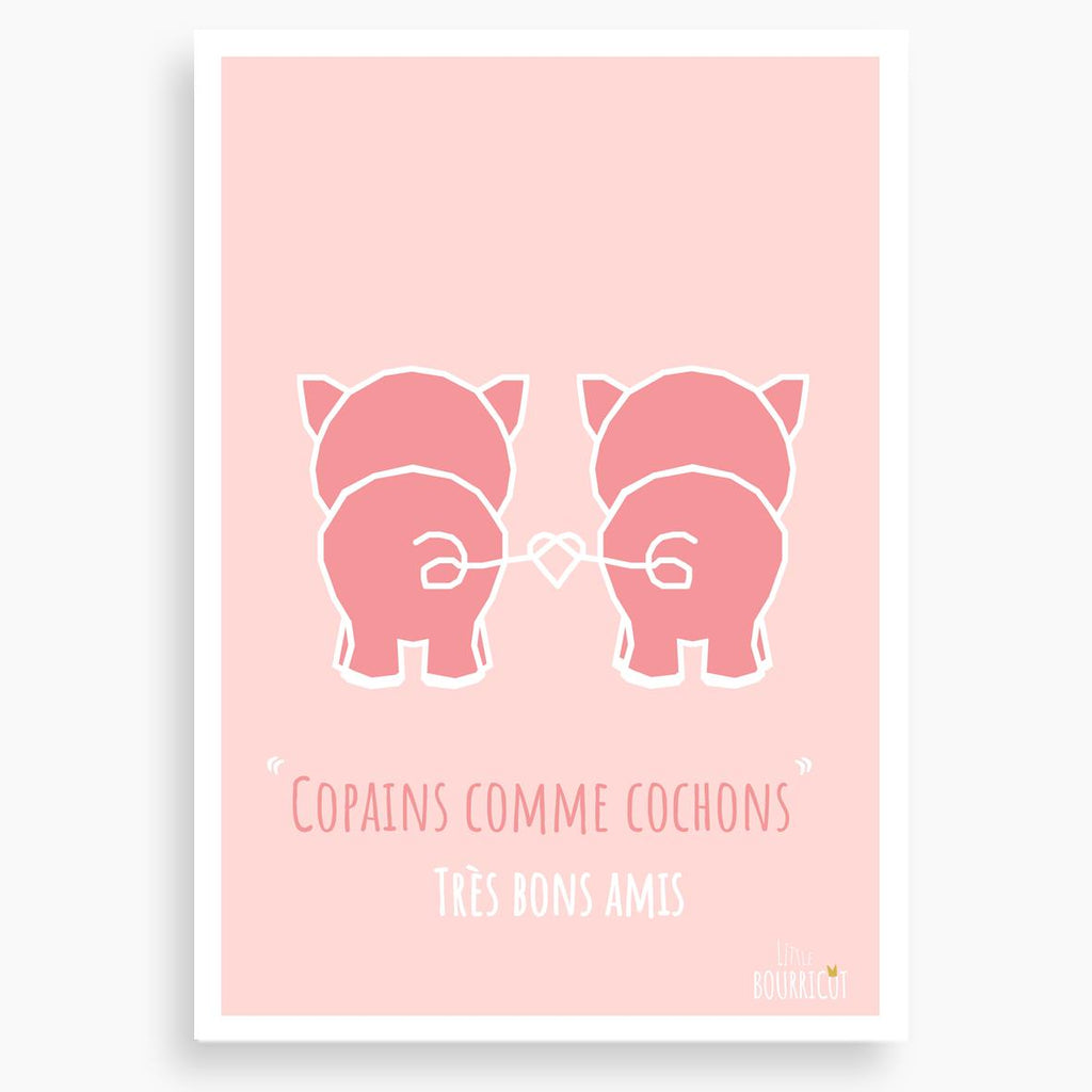 Petites cartes expressions FR - Cochon - Little Bourricot