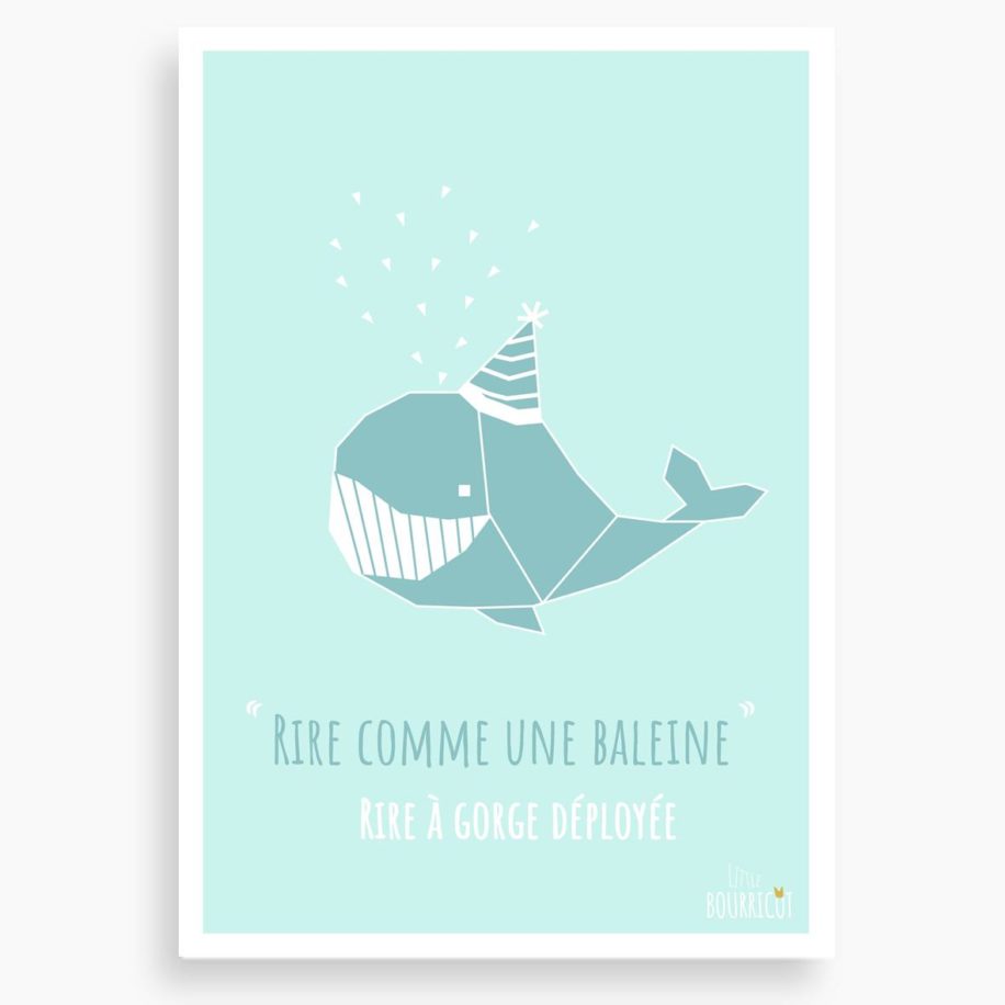 Petites cartes expressions FR - Baleine - Little Bourricot