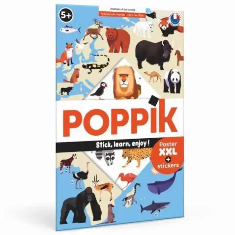 Póster de pegatinas de animales del mundo - Poppik 