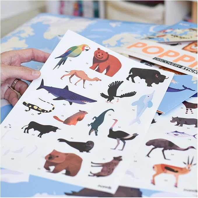 Póster de pegatinas de animales del mundo - Poppik 