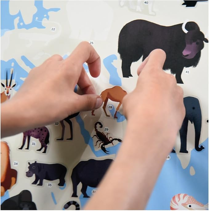 Póster de pegatinas de animales del mundo - Poppik 
