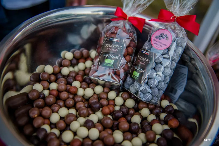 Bouchées Plaisir enrobés chocolatés BIO 60g - Les Confitures de la Hoube