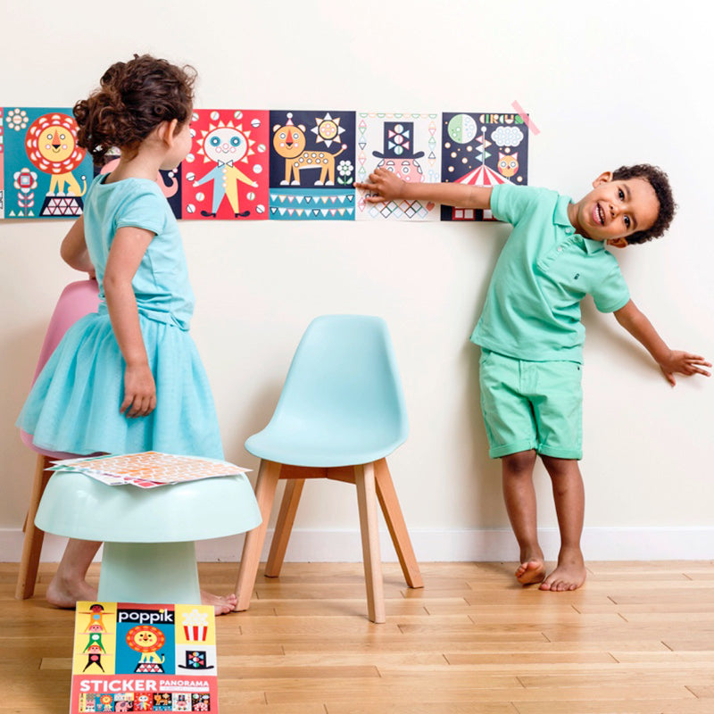 Poster Panorama Cirque en sticker inspiré Montessori - Poppik