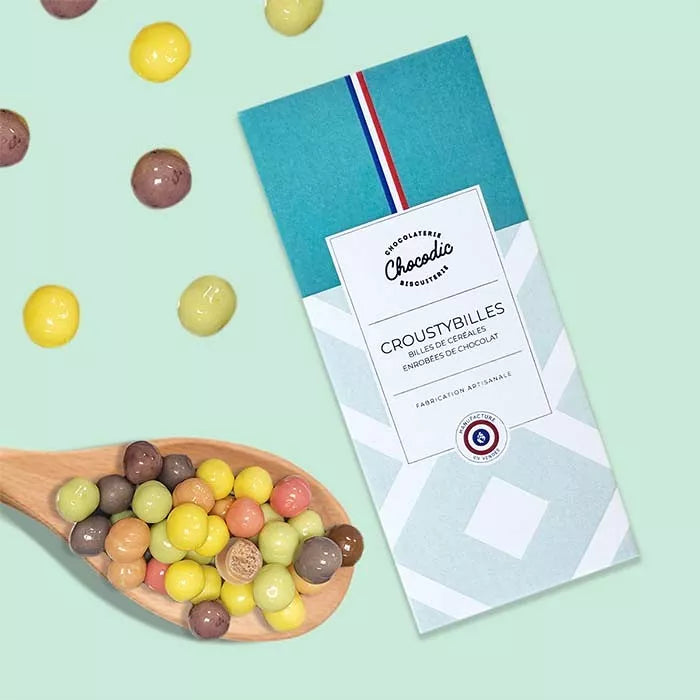 Mini paquete de Croustybilles - bolas de cereal cubiertas de chocolate - Chocodic