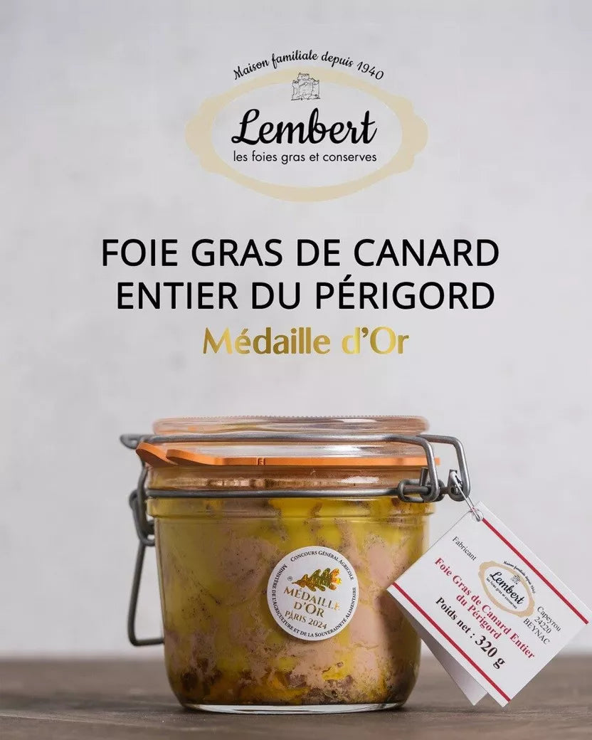 Foie gras de canard entier 120g médaille d'or 2025 -  - Maison Lembert
