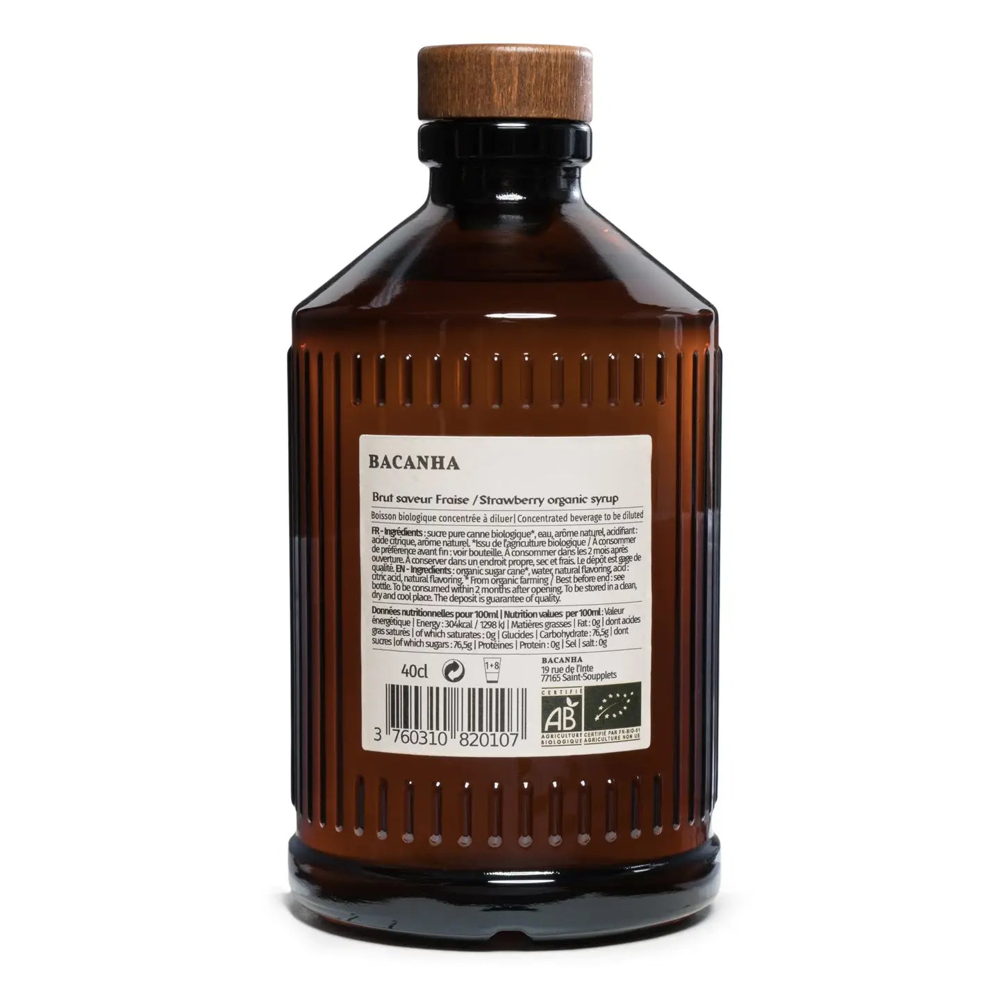 Jarabe de flor de saúco crudo orgánico Bacanha 