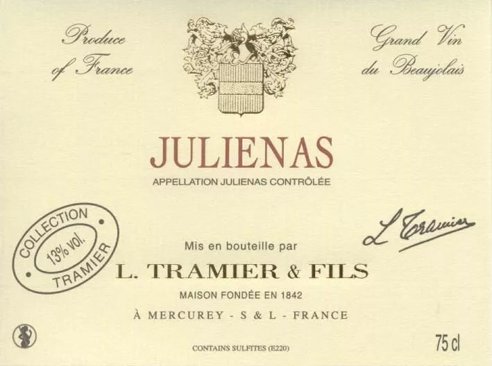 Juliénas - Gamay - Vin Rouge Beaujolais l Domaine Tramier