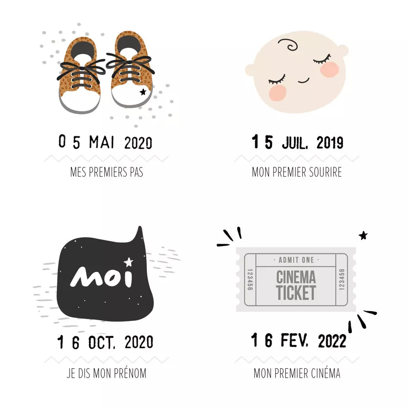Affiche "Mes Premières fois"  + tampon - Les Petites Dates