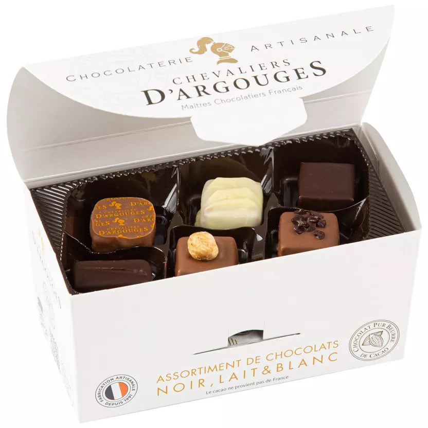 Ballotin 18 Chocolat Noir/ Blanc/ Lait - Chevaliers d'Argouges