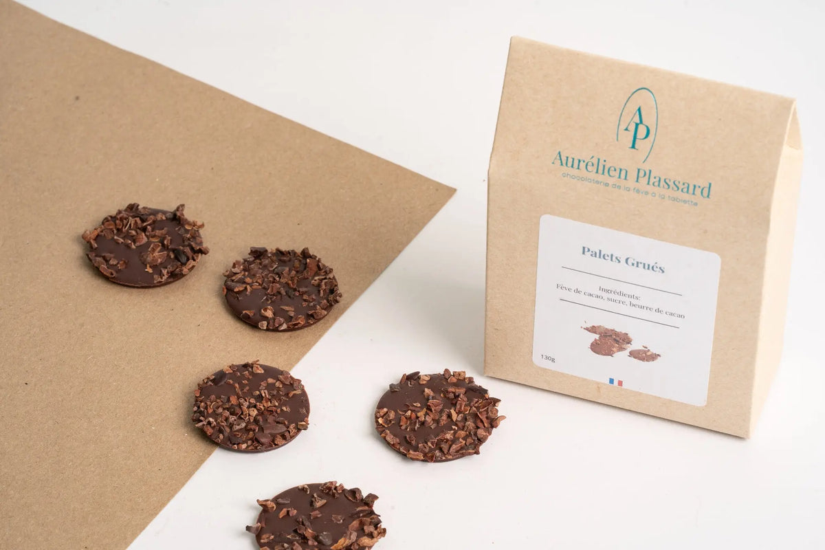 Palets Grué au Chocolat Noir 66% de cacao - Aurélien Plassard Chocolatier