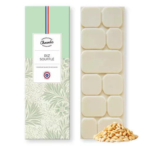 Tablette de chocolat Blanc & Riz soufflés - Chocodic