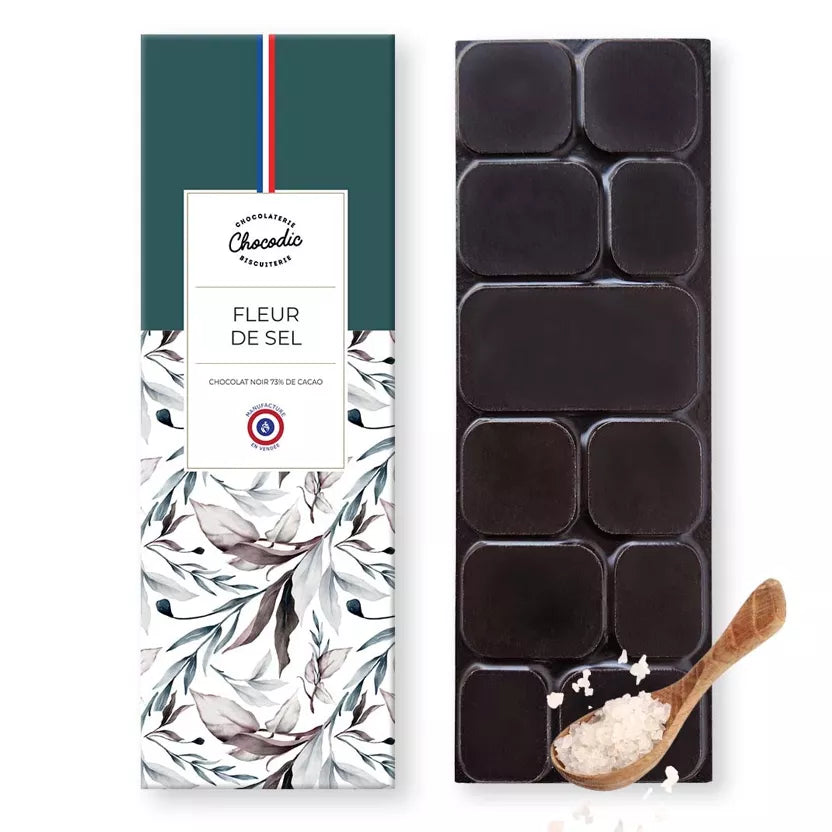 Tablette de chocolat noir 73% & fleur de sel - Chocodic